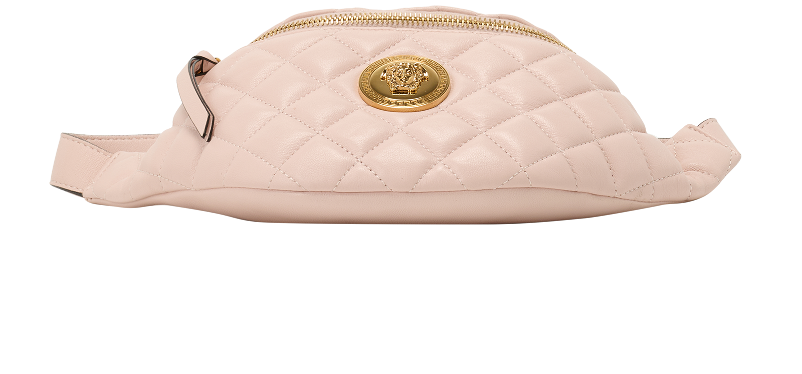 Quilted Medusa Belt Bag, &pound;395, Handbags, Pink, Leather, Top view